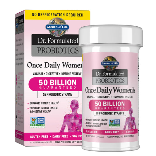Garden of Life Once Daily Dr. Formulated Probiotics for Women 50 Billion CFU 16 Probiotic Strains with Organic Prebiotics for Digestive, Vaginal & Immune Health, Dairy Free, Shelf Stable 30 Capsules - PCTechSupply.com