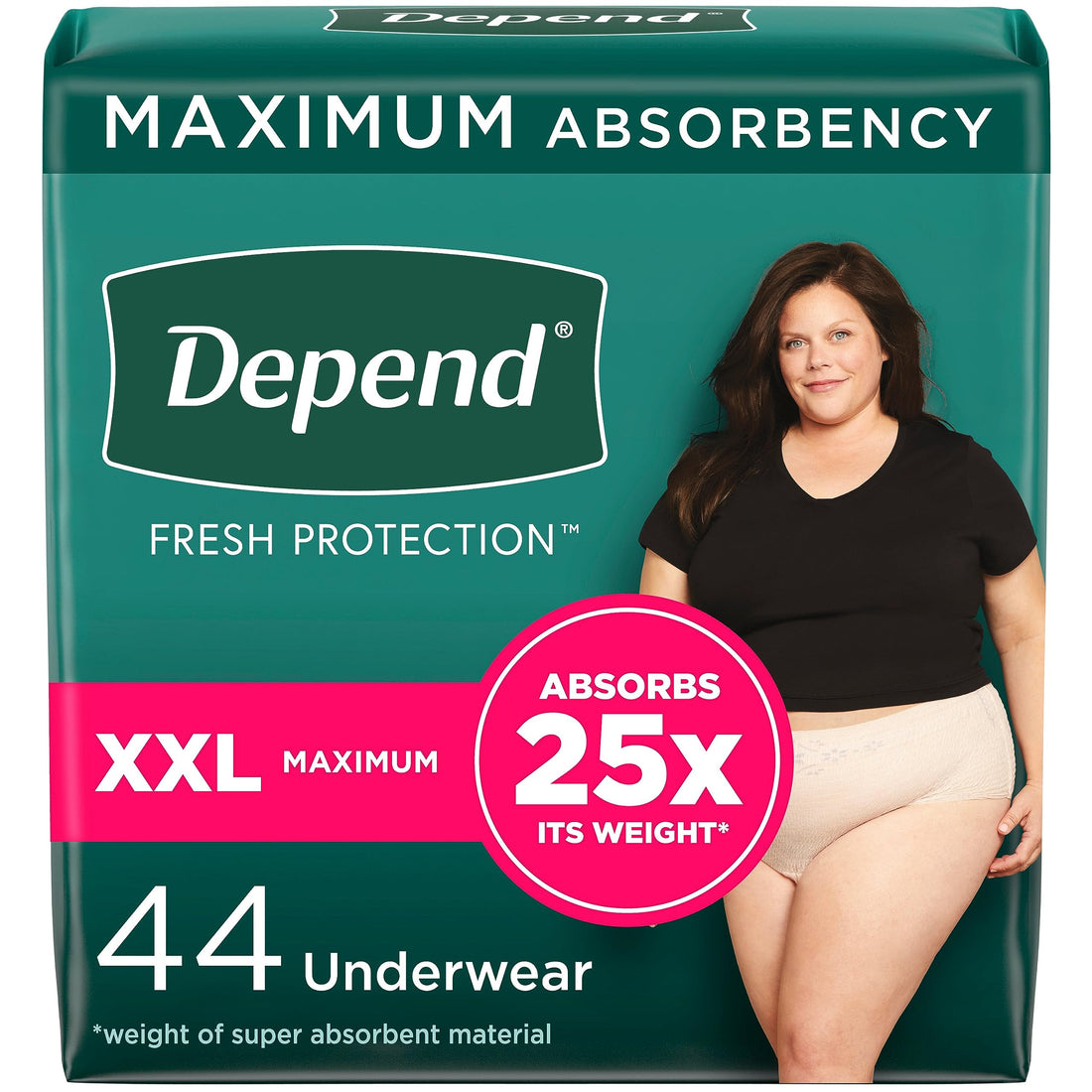 Depend Fresh Protection Adult Incontinence & Postpartum Bladder Leak Underwear for Women, Disposable, Maximum,