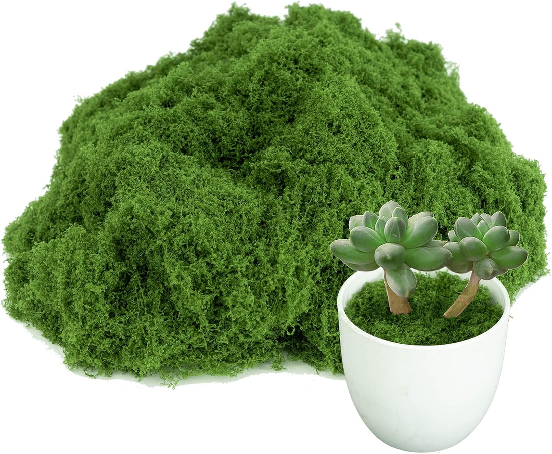 Fake Green Moss for Potted Plants,Artificial Moss for Crafts Indoor,DIY Table Decorating Fairy Garden Accessories Wedding Party Floral Decor Outdoor (Light Green 7oz)