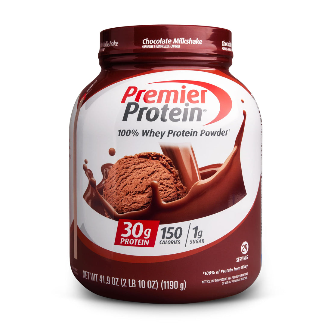 Premier Protein Protein Powder, 30g Protein, 1g Sugar, No Soy Ingredients, Gluten Free, Chocolate Milkshake, 29 Servings,