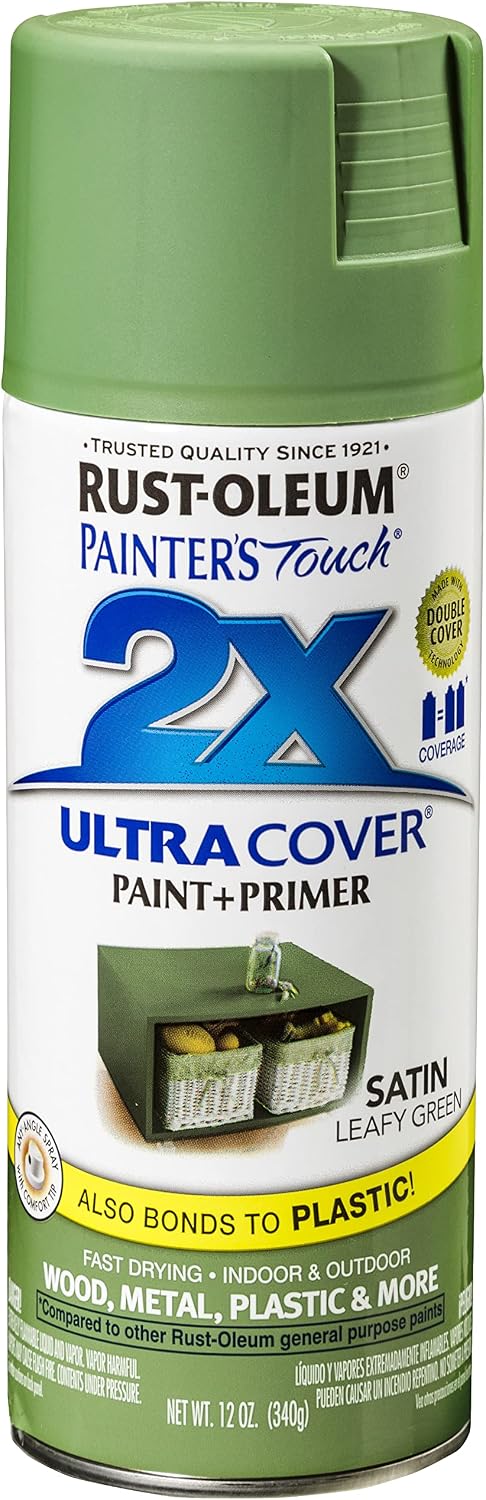 Rust-Oleum Painter's Touch 2X Ultra Cover Spray Paint, Satin Leafy Green