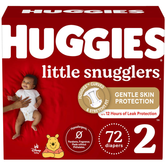Huggies Little Snugglers Baby Diapers, Size 2 (12-18 lbs), 72 Ct Drugstore by HUGGIES