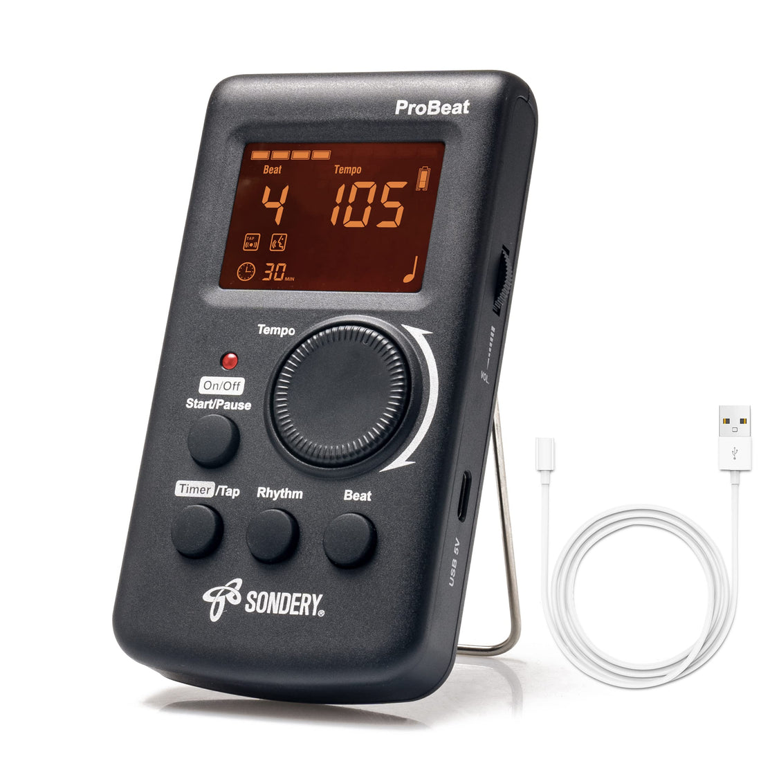 Sondery Digital Metronome for Guitar Piano Drum and All Instruments with Timer, English Vocal Counting and 3 Different