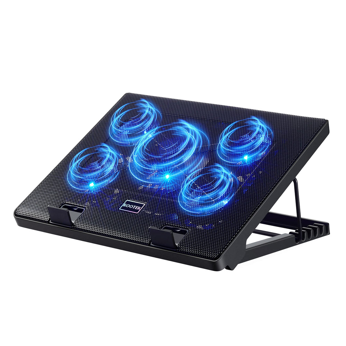 Kootek Laptop Cooling Pad, Laptop Cooler with 5 Quiet Fans for 12"-17" Computer PC Notebook Gaming Laptop Fan, Height Adjustable Laptop Cooling Stand Laptop Accessories, Blue - PCTechSupply.com