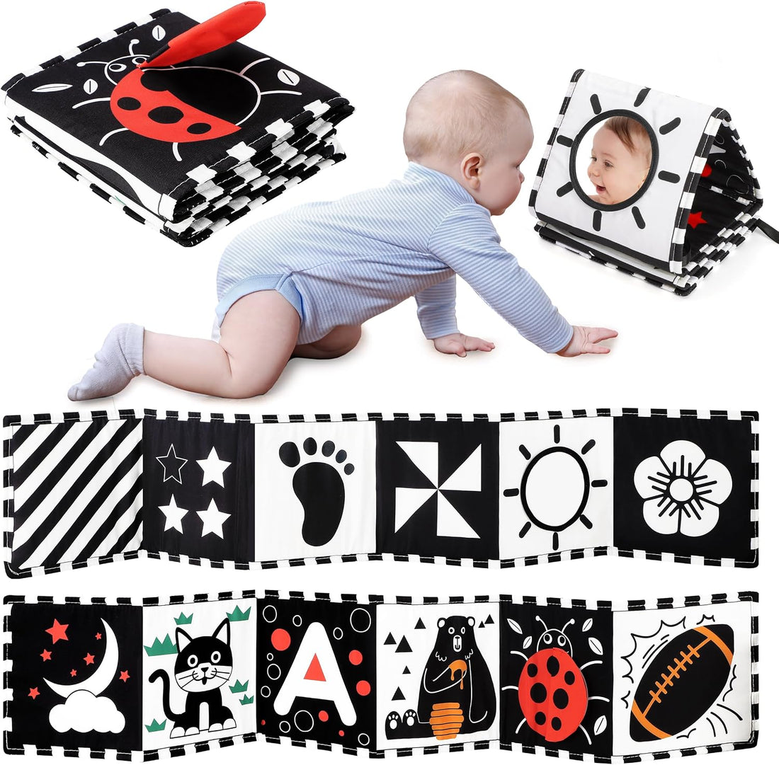 URMYWO Black and White Baby Toy, Tummy Time High Contrast Newborn Toys