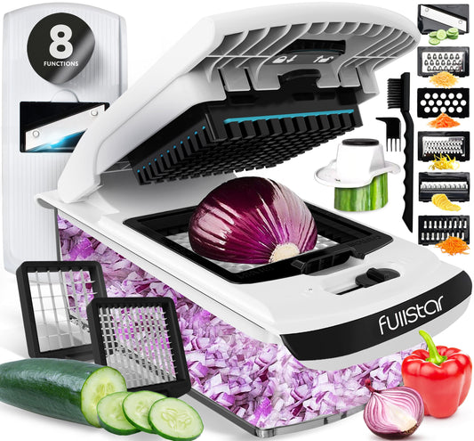 Fullstar Vegetable Chopper - Food Chopper - Onion Chopper - Vegetable Slicer & Spiralizer - Veggie Chopper with Container -