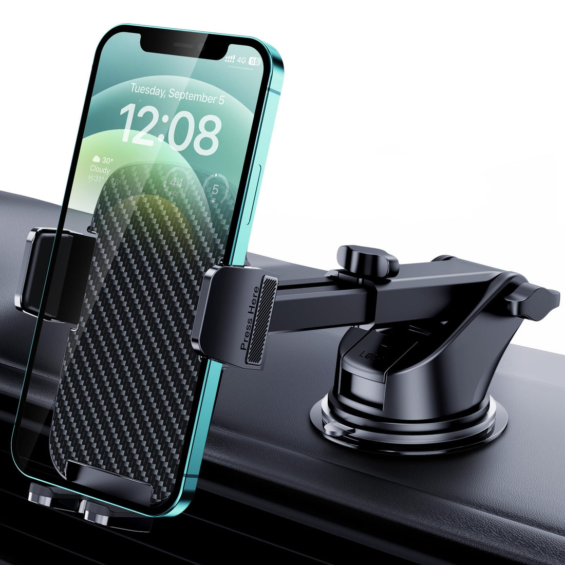 Qifutan Phone Holders for Your Car with Military-Grade Suction Phone Stand for Car [Super Stable] Automobile Car Mount for