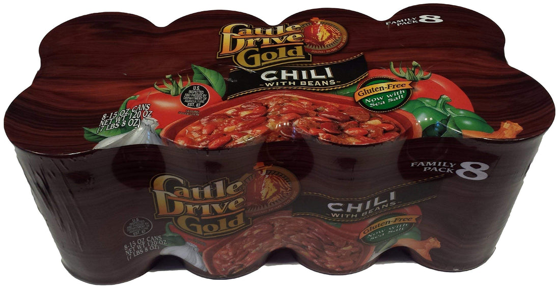 Cattle Drive Gold Beef Chili with Beans, 15 Ounce (Pack of 8) Grocery by Cattle drive gold