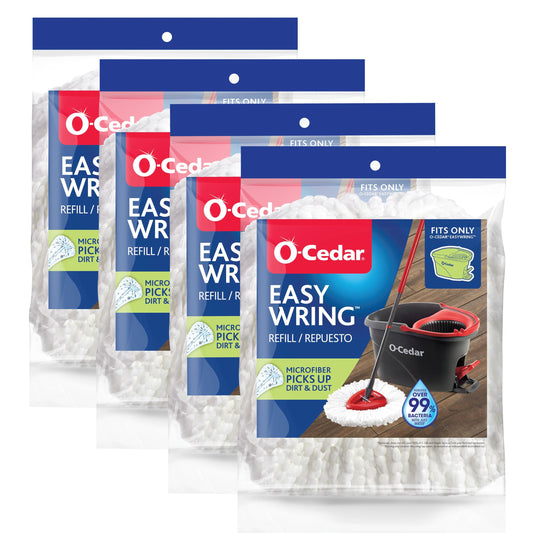 O-Cedar EasyWring Spin Mop Microfiber Refill (Pack of 4) - PCTechSupply.com