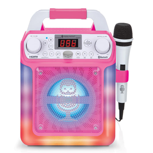 Portable Karaoke Machine for Adults & Kids - Built-In Speaker, Bluetooth, LED Lights, Wired Mic - With Voice Changing