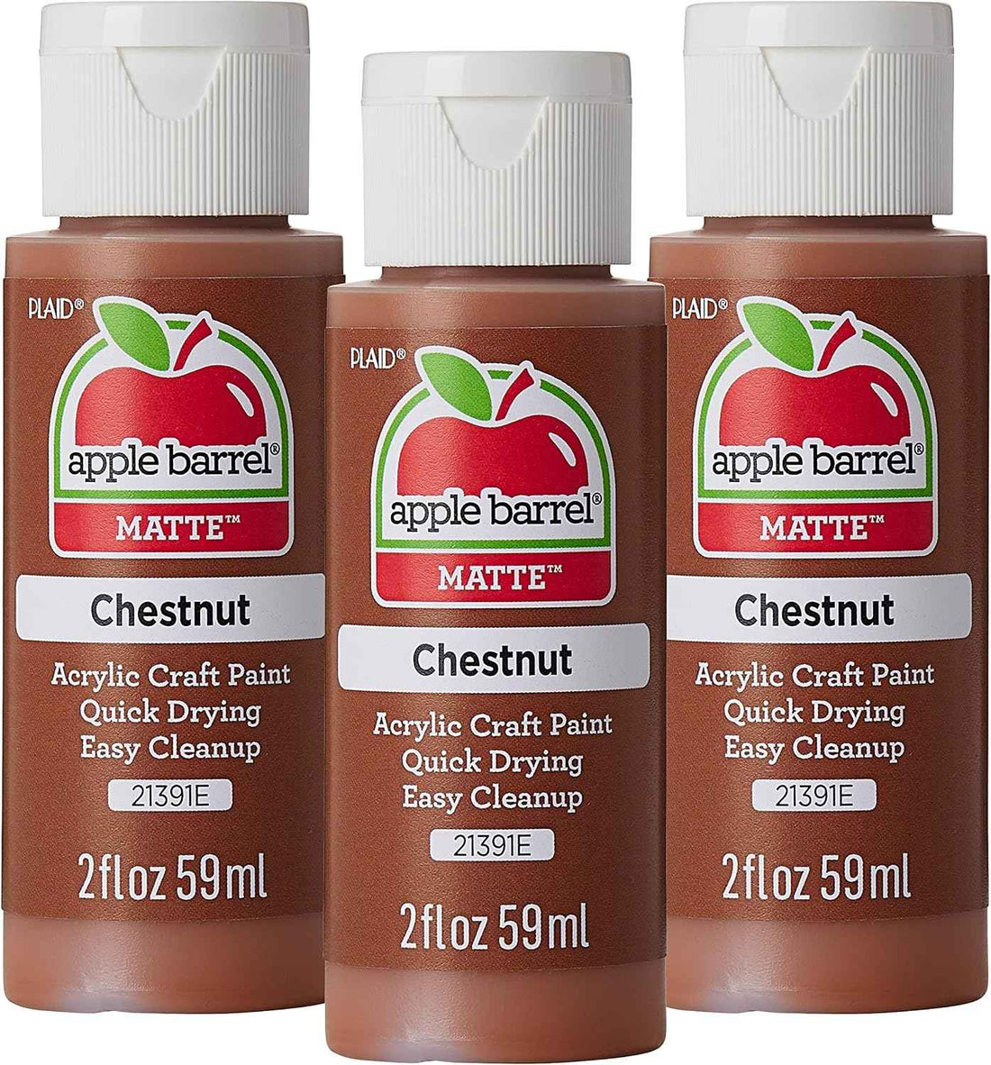 Apple Barrel Acrylic Paint, Chestnut (Pack of 3) 2 oz, 21391EA- (Pack of 3)