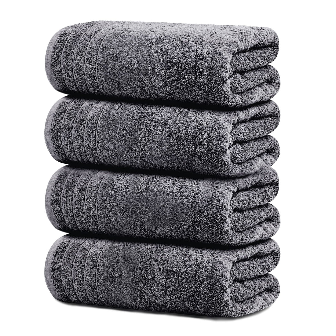 Tens Towels Pack of 4 Extra Large Bath Towels 30 x 60 Inches, 100% Cotton, Larger & Lighter, Quicker to Dry, Lighter Weight,