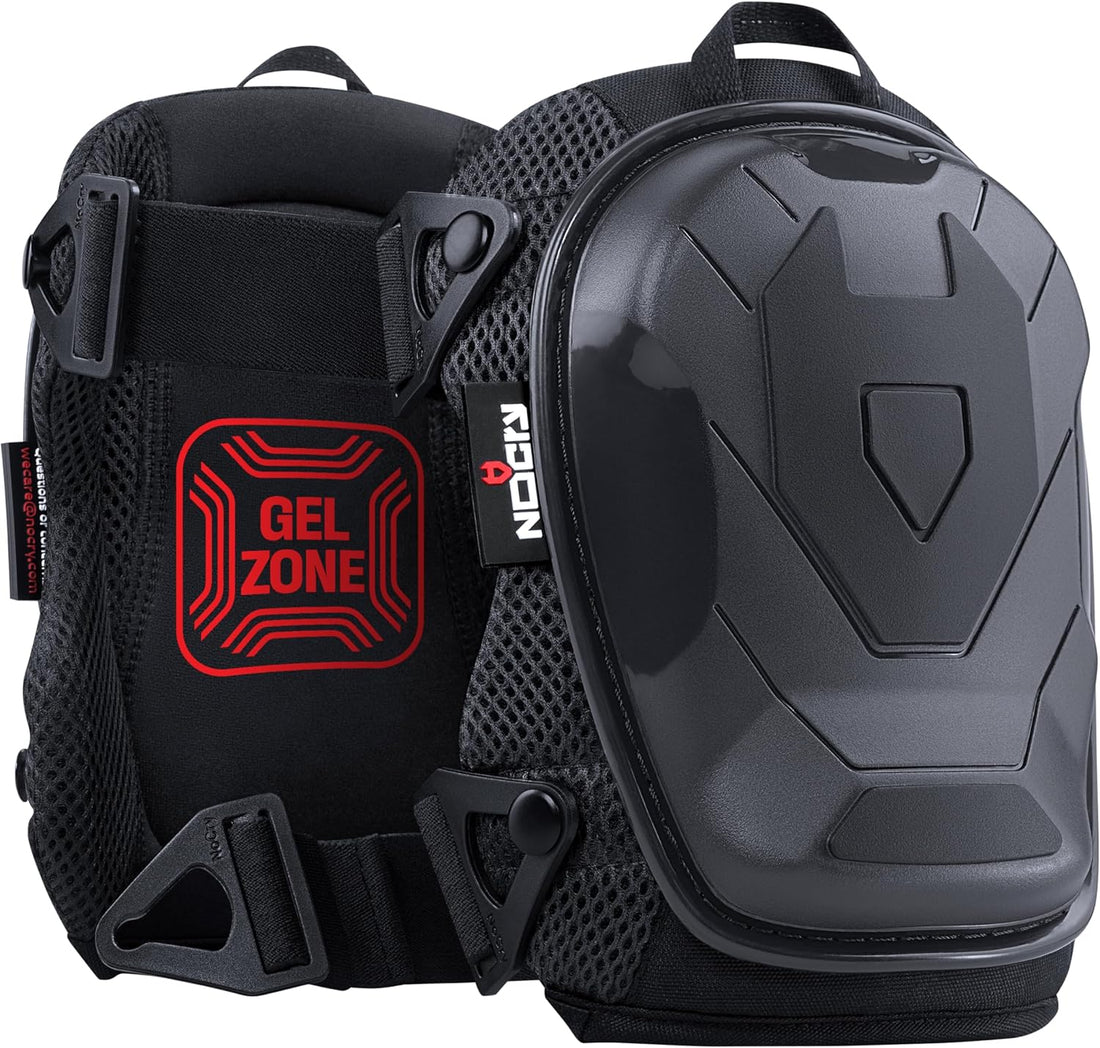 NoCry Professional Construction Knee Pads for Men and Women with Non-Slip Heavy Duty Cap and Ankle Support — Thick Foam and Gel Cushioning — Reinforced, Adjustable Straps and Military Grade Rivets