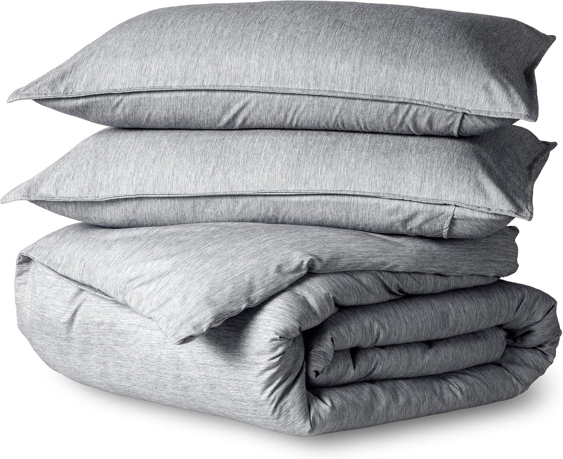 Bare Home Duvet Cover Set 1800 Ultra-Soft (King, Heathered Charcoal)
