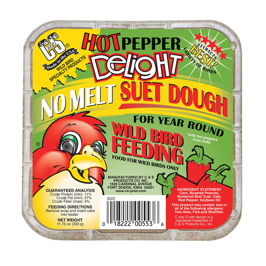 C&S Hot Pepper Delight No Melt Suet Dough 11.75 Ounces, 8 Pack Lawn & Patio by C&S