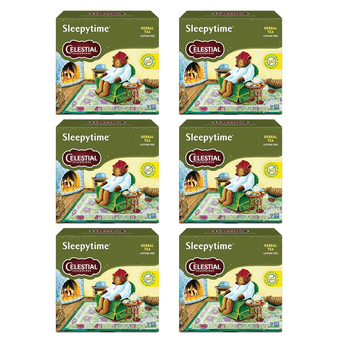 Celestial Seasonings Sleepytime Herbal Tea, Caffeine Free, 40 Tea Bags Box (Pack of 6)