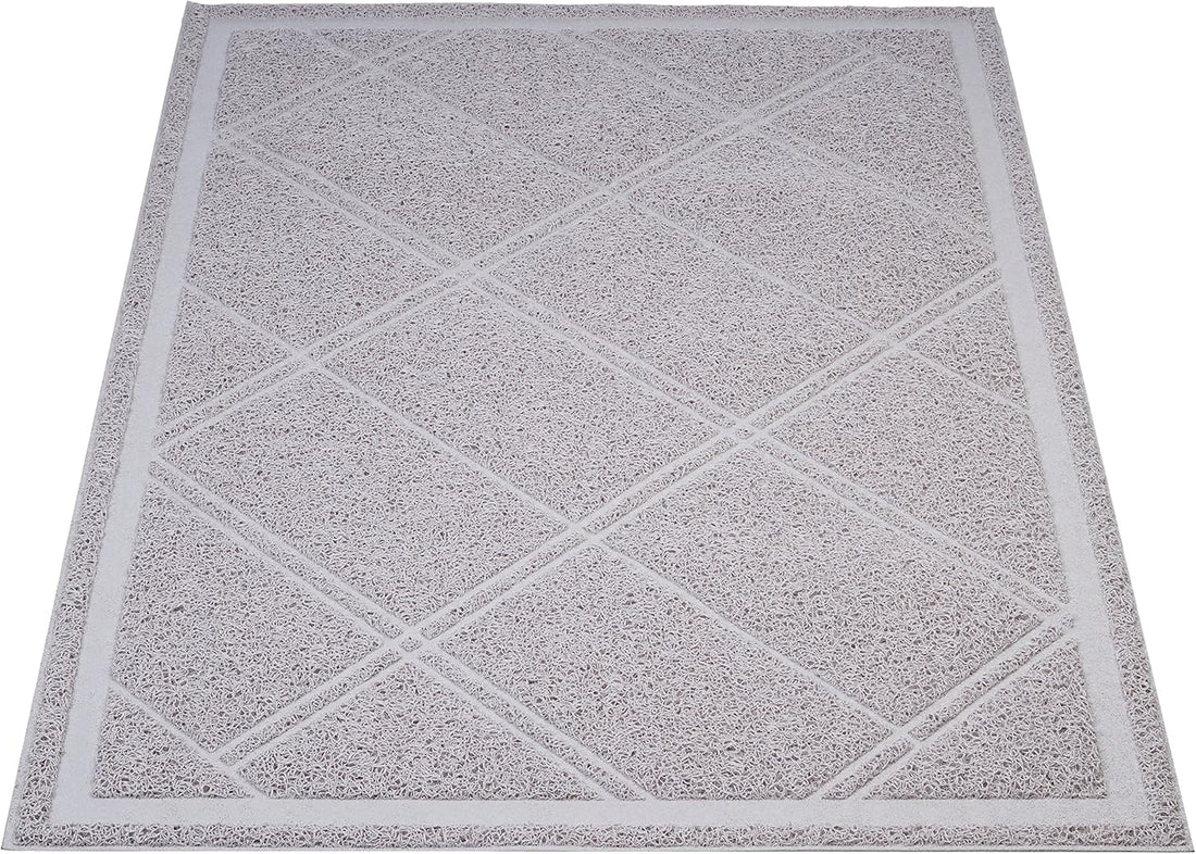Amazon Basics Less-Mess Litter Trapping Cat Litter Box Mat, Soft on Kitty Paws, Waterproof, Scatter Control, 24" x 35", Grey 1 Count (Pack of 10)