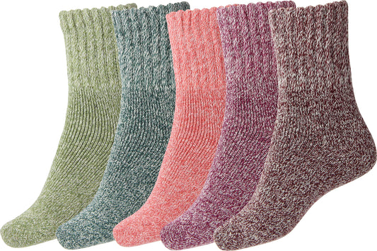 BomKinta Women Winter Solid Boots Socks Thick Warm Wool Socks Cozy Crew Socks Christmas Gift Apparel by BomKinta