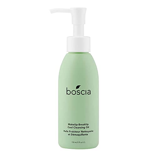 BOSCIA MakeUp-BreakUp Cool Cleansing Oil - Vegan & Cruelty-Free - Oil-Based Face Cleanser Makeup Remover - For Dry, Normal, Combination & Oily Skin Types - With Rose Hip & Vitamin E - 150 mL