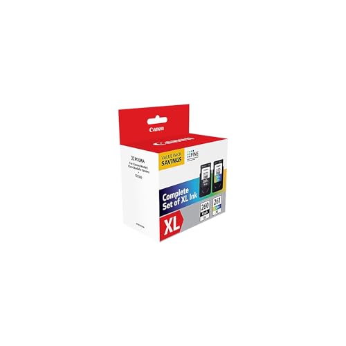 Canon PG-260 XL/CL-261 XL Value Pack, Compatible to TR7020, TS6420, and TS5320 Printers, Multi, Once Size (3706C005)