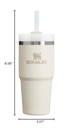 Stanley Quencher H2.0 FlowState Stainless Steel Vacuum Insulated Tumbler with Lid and Straw for Water, Iced Tea or Coffee, Smoothie and More, Cream 2.0, 14oz