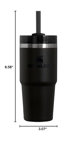 Stanley Quencher H2.0 Tumbler with Straw 14 oz | Twist On 3-Way Lid | Cupholder Compatible for Travel | Insulated Stainless Steel Cup | BPA-Free | Black 2.0