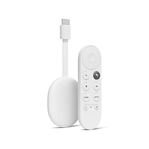 Google Chromecast with Google TV (4K)- Streaming Stick Entertainment with Voice Search - Watch Movies, Shows, and Live TV in 4K HDR - Snow