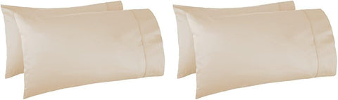 Amazon Basics 400 Thread Count Cotton Pillow Case, King, Set of 2, Beige, 40" L x 20" W, Pillows Not Included (Pack of 2)