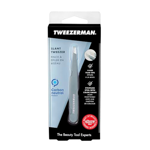 Tweezerman Exclusive Mist Blue Slant Tweezer - Hair Removal Tweezers, Stainless Steel