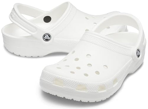 Crocs Unisex-Adult Classic Clogs (Best Sellers), White, 5 Men/7 Women