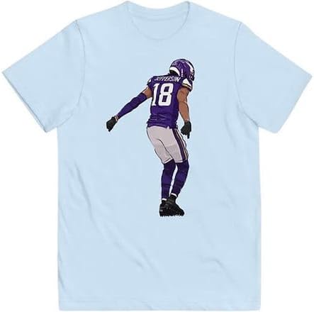 Youth T-Shirt Justin Jefferson Griddy Sketch Minnesota Football Kids Sizes Tee
