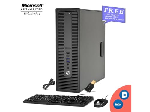 HP Elitedesk 800 G2 SFF PC Desktop Business Computer w/ 23.8" FHD Monitor, Core i5-6500 3.2GHz, 16GB RAM, 256GB SSD, WiFi, BT, USB 3.0, Windows 10 Pro (Renewed)