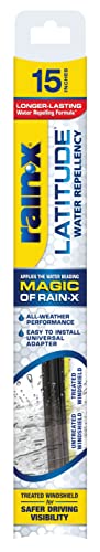 Rain-X 5079273-2 Latitude 2-In-1 Water Repellent Wiper Blades, 15 Inch (Pack Of 1), Automotive Replacement Windshield Wipers With Patented Repellency Formula.