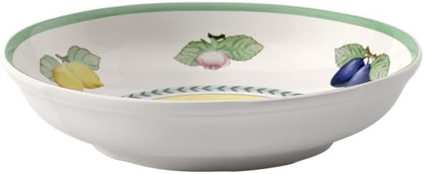 Villeroy & Boch French Garden Fleurence Pasta Bowl, Premium Porcelain, Made in Germany, 9.25 in/37 oz, White/Colored