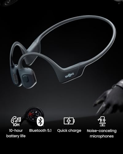 SHOKZ OpenRun Pro - Open-Ear Bluetooth Bone Conduction Sport Headphones - Sweat Resistant Wireless Earphones for Workouts and Running with Premium Deep Base - Built-in Mic, with Hair Band