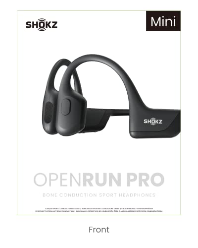 SHOKZ OpenRun Pro Mini - Premium Bone Conduction Open-Ear Bluetooth Sport Headphones - Sweat Resistant Wireless Earphones for Workouts and Running with Deep Base - Built-in Mic, with Headband