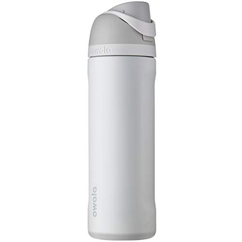 Owala FreeSip Insulated Stainless Steel Water Bottle with Straw for Sports, Travel, and School BPA-Free Sports Water Bottle, 24 oz, Shy Marshmallow