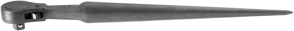 Klein Tools 3238 Ratcheting Wrench, Construction Spud Wrench, 1/2-Inch Drive, Forged From Alloy Steel, Corrosion Resistant Black Finish, 15-Inch