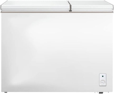 Chest Freezer 7.7 Cu.ft Double Door Deep Freezers with Removable Baskets,with 7 Temperature Settings, Perfect for Homes, Garages, Basements, RVs, White