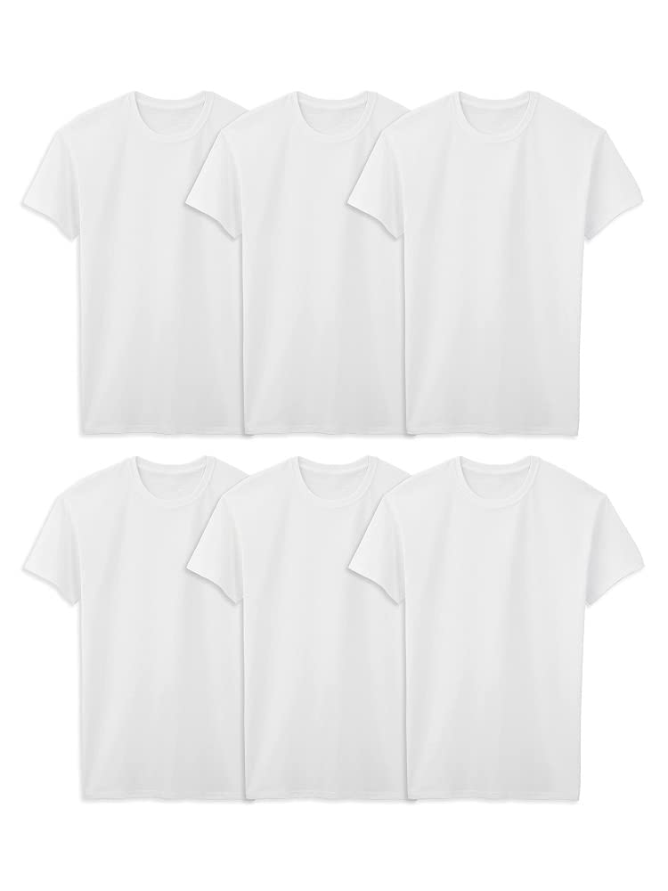 Fruit of the Loom Men's Stay Tucked Crew T-Shirt, White-Tall Sizes, XX-Large Tall (6pack)