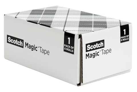 Scotch Magic Tape, Invisible, Home Office Supplies and Back to School Supplies for College and Classrooms, 6 Rolls with Dispensers