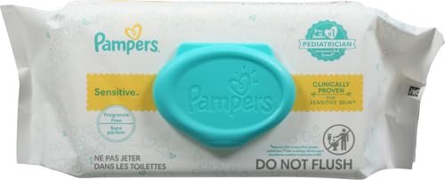 Pampers Baby Wipes Sensitive Perfume Free 1X Pop-Top Pack 84 Count