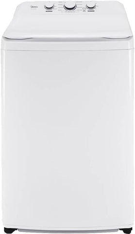 Midea White Top Load Washer and Dryer Pair 3.9 Cu Ft High Efficiency Washer and 6.7 Cu Ft Electric Dryer Bundle with 8 Cycles 4 Temperature Settings Dryer Vent Power Cable and 12 Month CPS Plan