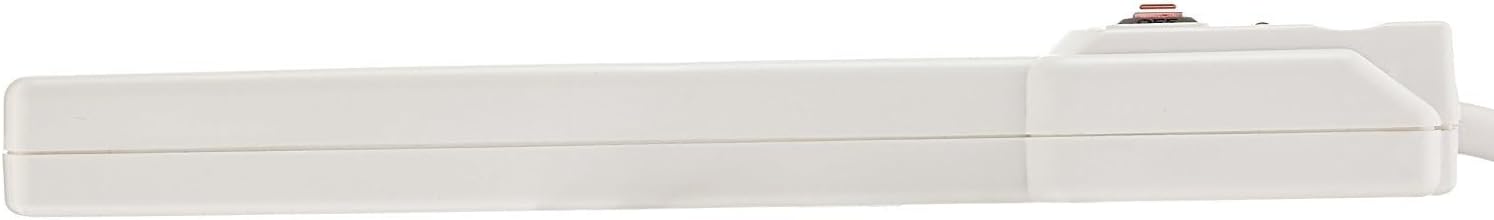 Amazon Basics Surge Protector Power Strip, 6-Outlet with 200J Protection, Circuit Breaker, LED Indicator, On/Off Switch, Wall-Mounting, 2ft Extension Cord, White, 2-Pack