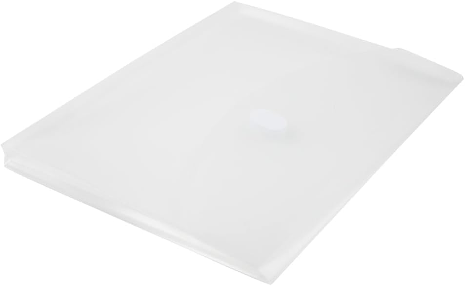 JAM PAPER Plastic 3 Hole Punch Binder Envelopes with Hook & Loop Closure - Letter Booklet - 9 1/2 x 11 1/2 with 1 Inch Expansion - Clear - 12/Pack