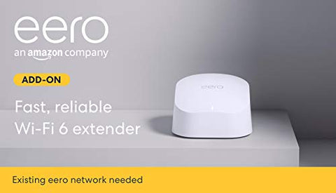 Amazon eero 6 mesh wifi extender - Add up to 1,500 sq. ft. of Wi-Fi 6 coverage to your existing eero mesh wifi network