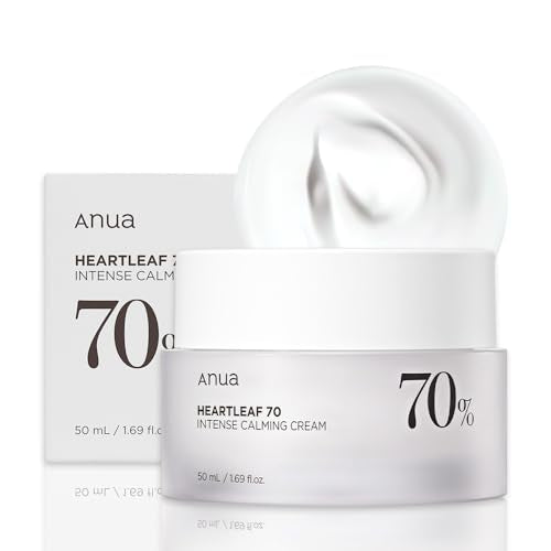 ANUA Heartleaf 70 Intense Calming Cream with Ceramide, Panthenol, Heartleaf extract, Korean Skin care - (50ml /1.69Fl. Oz)