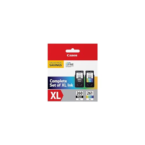 Canon PG-260 XL/CL-261 XL Value Pack, Compatible to TR7020, TS6420, and TS5320 Printers, Multi, Once Size (3706C005)