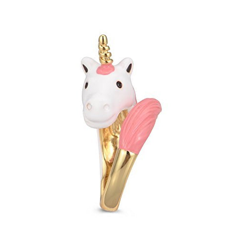 Exquisite 18K Gold Plated Hand Painted Unicorn Ring With Gift Box