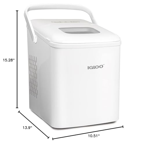 Igloo Automatic Self-Cleaning Portable Electric Countertop Ice Maker Machine With Handle, 26 Pounds in 24 Hours, 9 Ice Cubes Ready in 7 minutes, With Ice Scoop and Basket